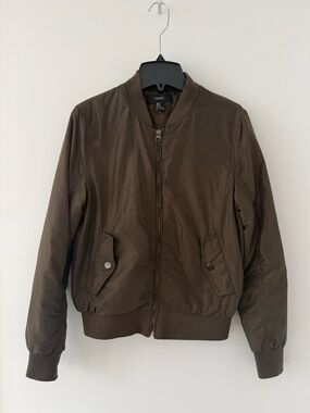 Forever 21 Brown Quilted Bomber Jacket